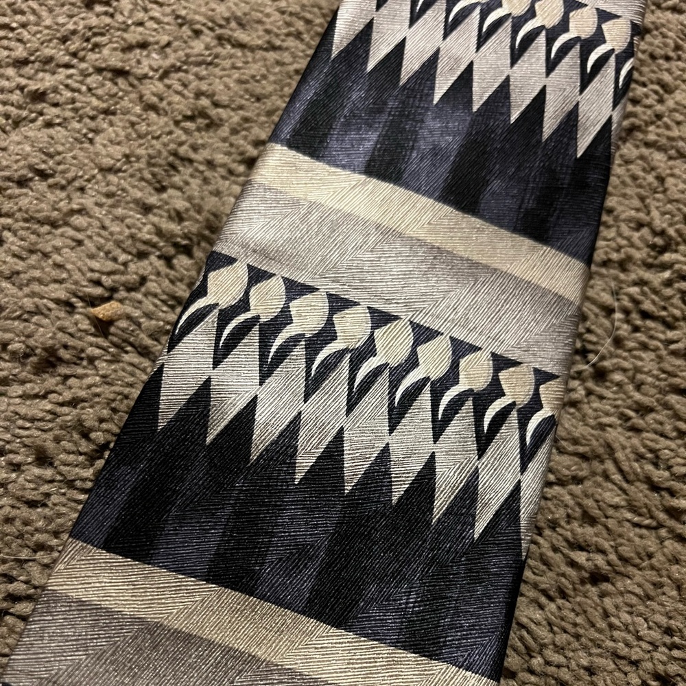 Carlos Devenezia Black & white HandMade 100% Silk Neck Tie A18